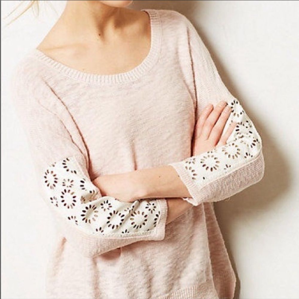 Moth Anthropologie Size Small Blush Pink Talise High Low Tunic Sweater